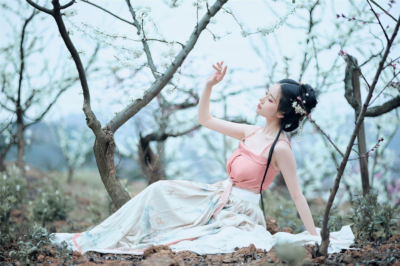 古风仙境：白色花树林系列