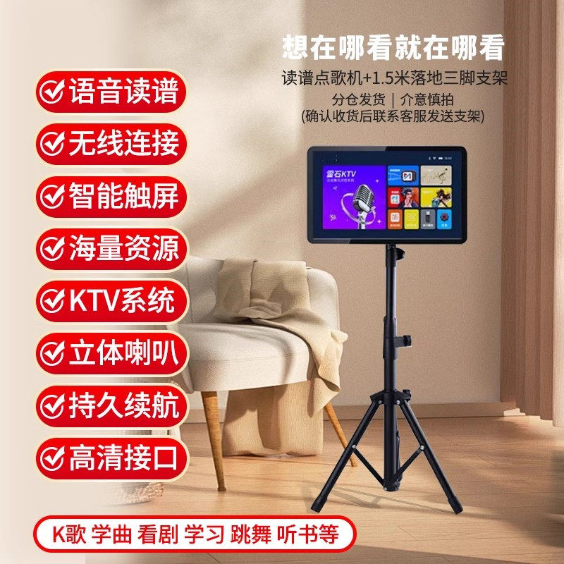 Xiaxin Ktv Karaoke Machine Portable Outdoor Karaoke for the Elderly, Music Player, Karaoke All-In-One Network Mini Tv