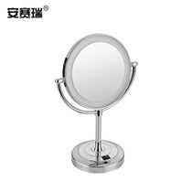 Anserena Led Makeup Mirror Desktop Dresser 8 Inch Bifacial Dresser Portable Bathroom Cosmetic Mirror Silver White 71