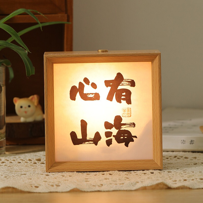 Night Light Photo Frame Display Stand Led Light-Emitting Photo Frame Small Size Calligraphy and Painting Photo Specimen Photo Birthday Gift Frame