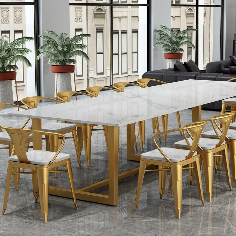 Marble Light Extravagant Business Long Table Minimalist Modern Internet Red Conference Table And Chairs Combined Office Computer Desk Negotiation Table