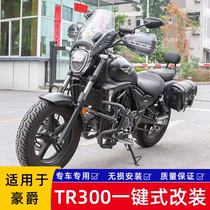 Suitable for Haojue TR300 motorcycle side bag retro side box folding backrest shelf tail bag modified guard bar