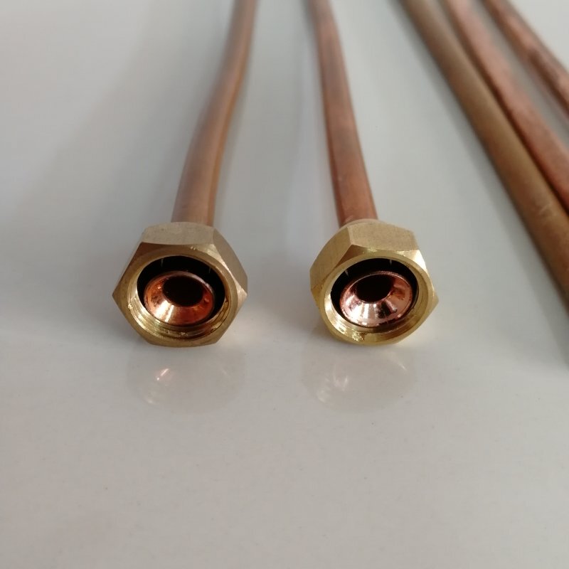 Flared Air Conditioning Pipe for Commercial Use in Restaurants and Taverns, Special 6mm Copper Pipe with Connector and Nut for Gas Stove Burners