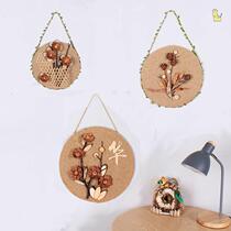 Hanging Disc Wall Decoration Mediterranean Style Helmsman Steering Wheel Creative Wall Accessories Hanging wooden boat rudder Restaurant Living room Home