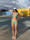 Dolcevita American hottie sexy three-point small breasts gathered to reveal buttocks green bikini split swimsuit swimsuit