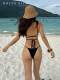 DOLCEVITA European and American ins style sexy cross strap bikini small breast push up three point beach bikini