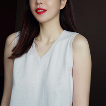 (Xodgz customized) high cold sea salt white BABY cashmere simple joker V-neck vest