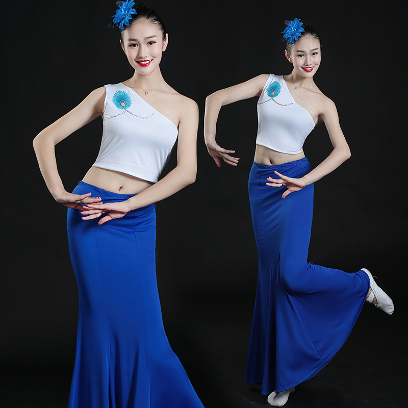 Yi nhảy quần áo, quần áo luyện tập, váy, váy đuôi cá, biểu diễn múa chim công, biểu diễn quốc gia, thử nghiệm nghệ thuật, váy khiêu vũ - Trang phục thời trang trẻ em nam
