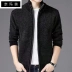 Mùa thu và mùa đông trung niên nam cardigan cardigan áo len cashmere dày và áo len lông cừu mặc bên ngoài áo khoác kinh doanh bw - Áo len Áo len