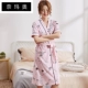 Naimao áo ngủ nữ mùa hè cotton ngắn tay yukata nữ mùa hè Phiên bản Hàn Quốc của bộ đồ ngủ một mảnh gợi cảm áo choàng tắm nữ - Night Robe