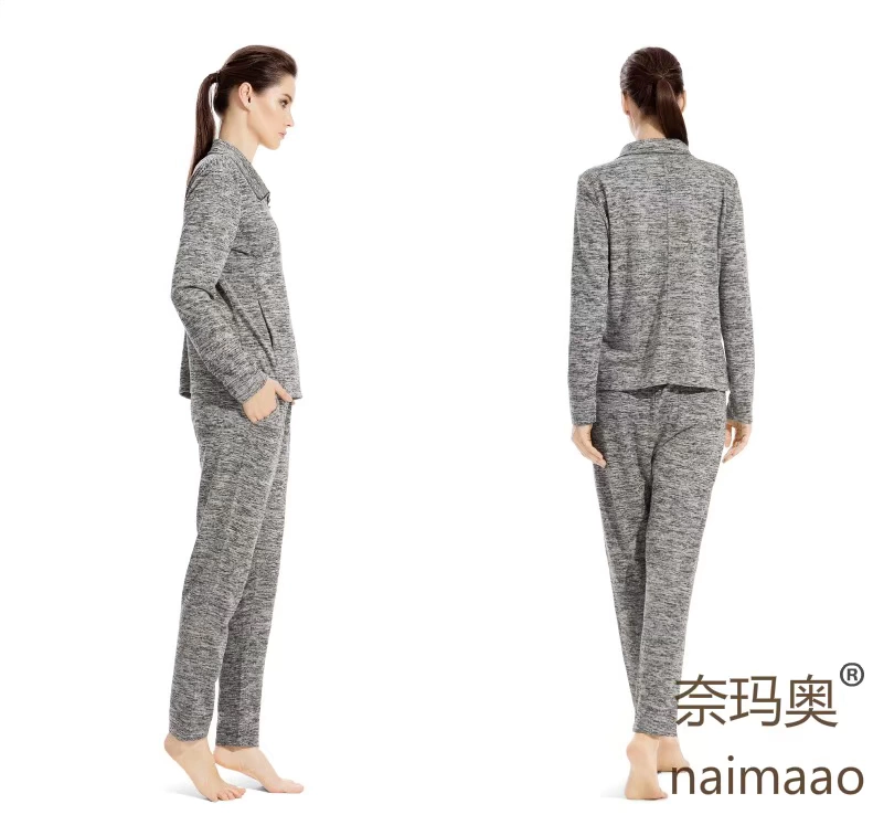 Naimao 2018 mùa xuân mới đồ ngủ phụ nữ cardigan dài tay dịch vụ nhà mặc giản dị dịch vụ mặc nhà phù hợp - Pyjama