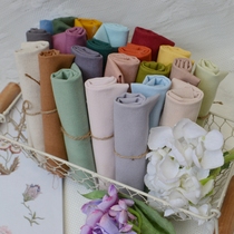 Hanying handmade European embroidery base solid color matching fabric Morandi color low saturation plain cotton linen 32