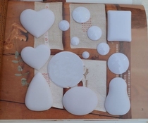 Plastic bag buckle patchwork macaron (12-60mm special shape) to send paper shape 2-10 price