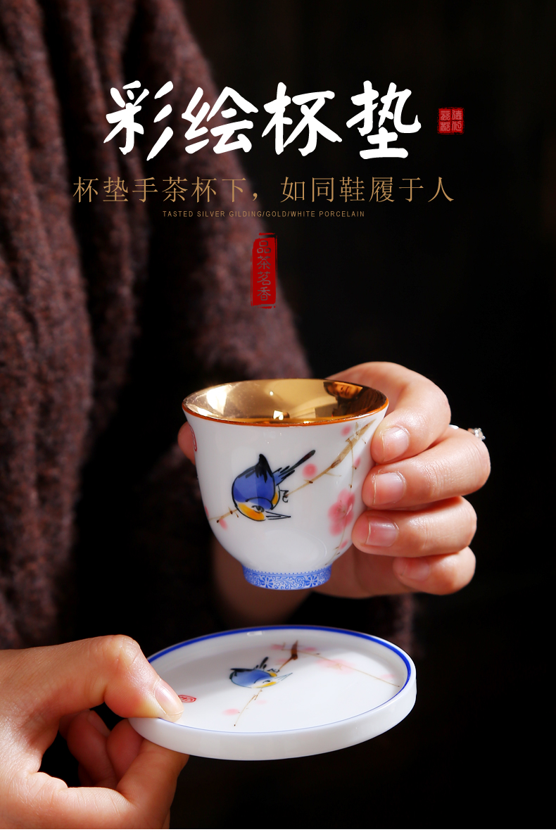 Hand - made ceramic cups insulation pad creative Japanese teacup saucer plate mat tea cup tea accessories tea set