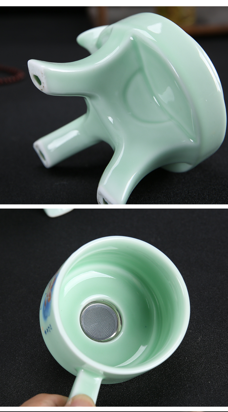 Celadon automatically make tea tea set household of lazy people prevent hot teapot teacup tea tea tray tea accessories