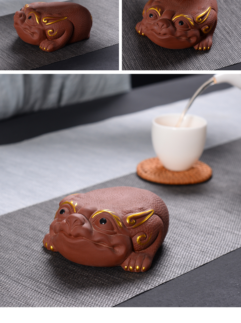 Elder brother up on pet furnishing articles dragon turtle tea play day powder green your up ceramic tea with parts YangHuBi shelf