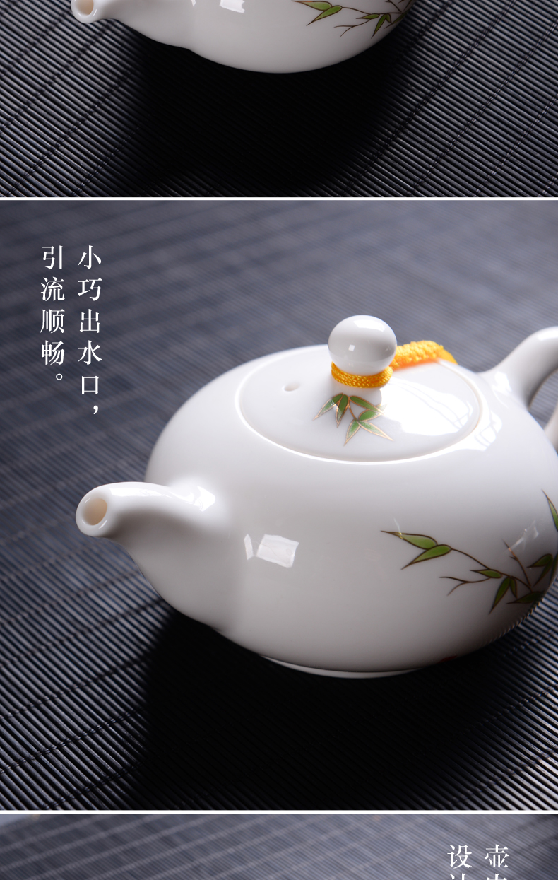 Fujian macros ceramic suet jade white porcelain kung fu tea set home home office of a complete set of tureen ultimately responds mercifully tea pot