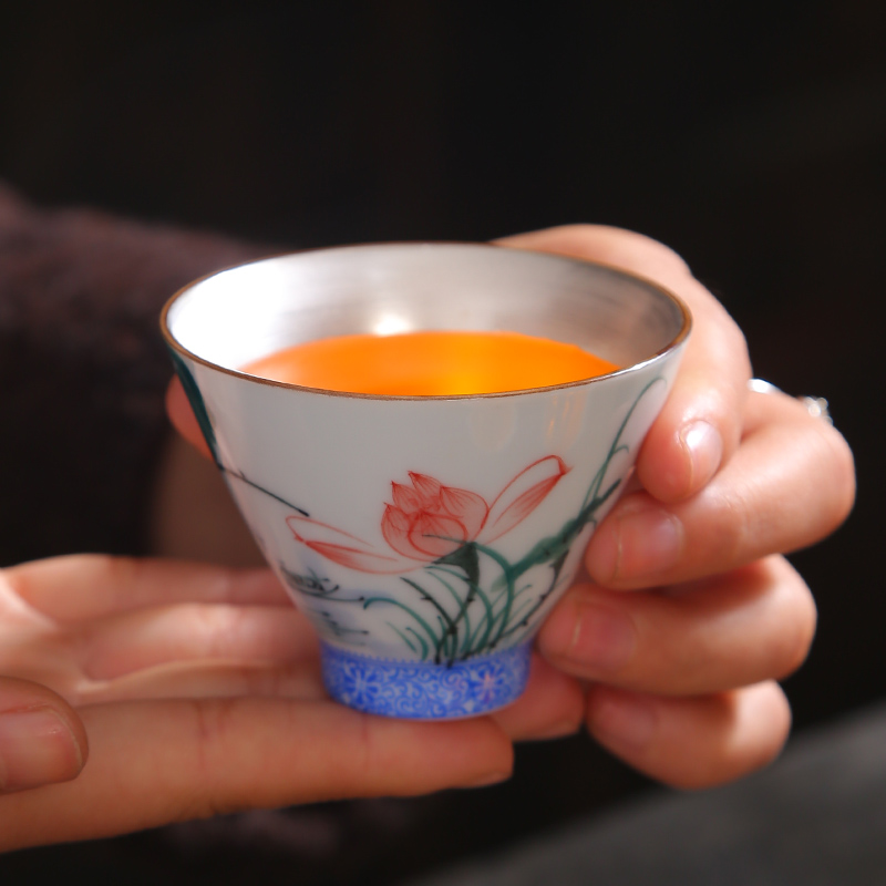 Celadon hand - made teacup household ceramic masters cup single cup cup sample tea cup kung fu tea tea, black tea cup