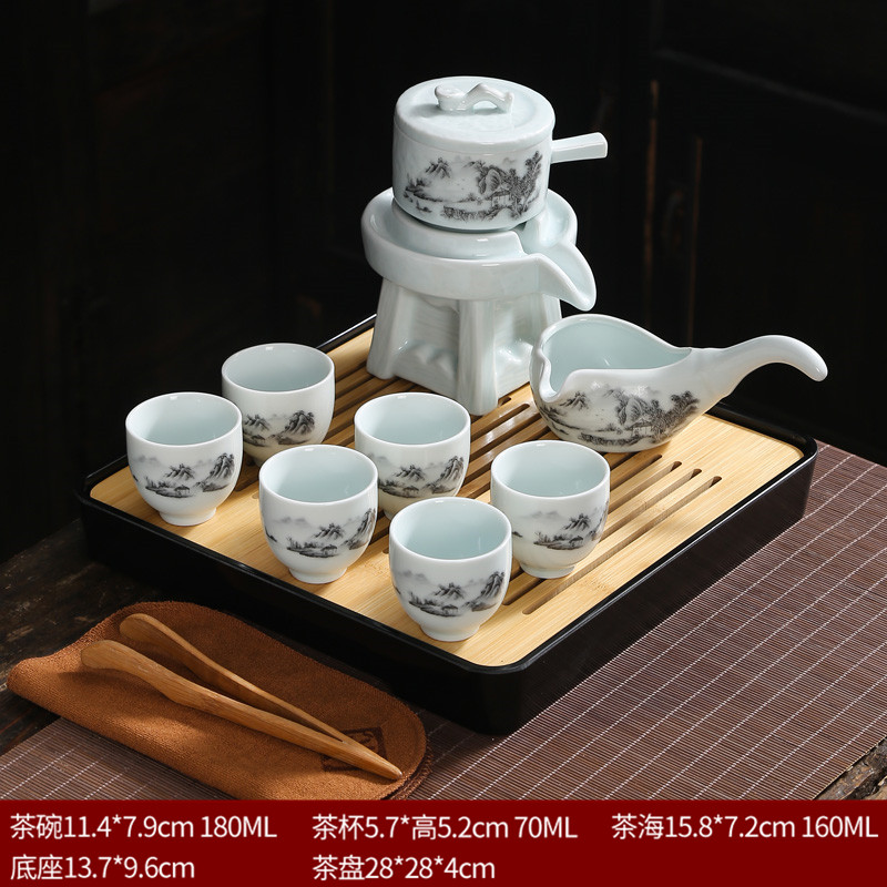 Lazy kung fu tea set suit household contracted purple sand cup half full automatic restoring ancient ways of creative tea tea cup