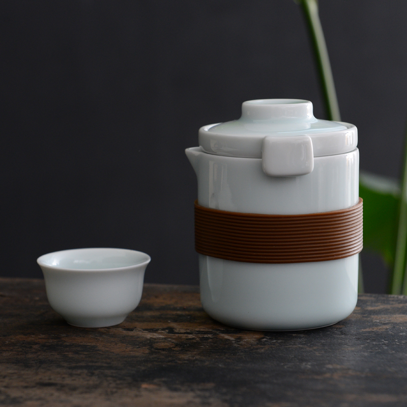 Crack glass ceramic kung fu tea cup teapot set filter portable teapot tea office travel tea set