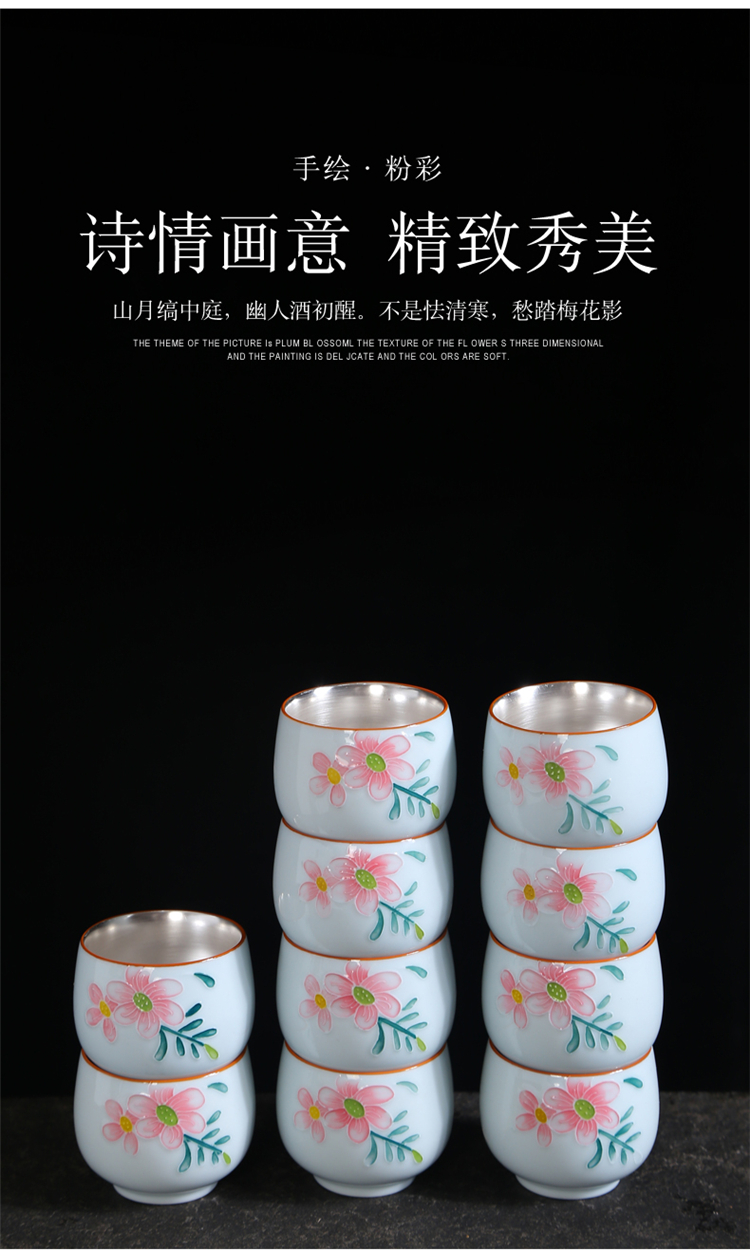 Hand - made ceramic kung fu tea cups personal master cup household porcelain sample tea cup cup of a single small tea tea bowl