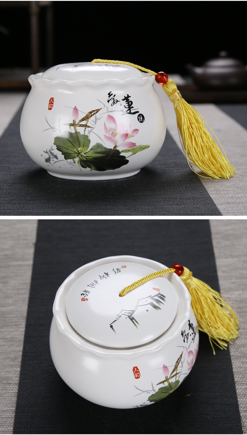 Caddy fixings ceramic seal inferior smooth big trumpet moistureproof puer tea pot household gift box storage tanks