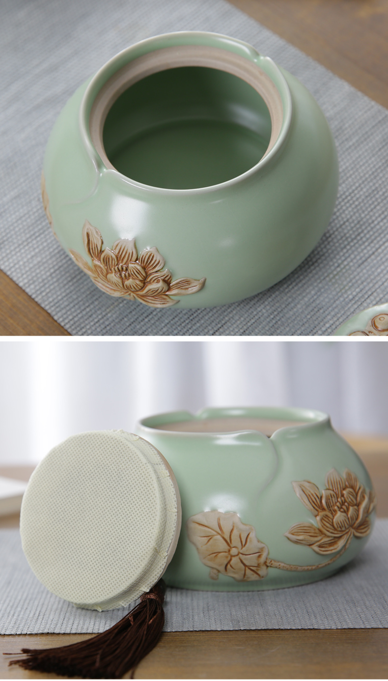 Household your up ceramic POTS pu - erh tea caddy fixings red glaze can seal as cans to wake kung fu tea tea tea POTS storehouse