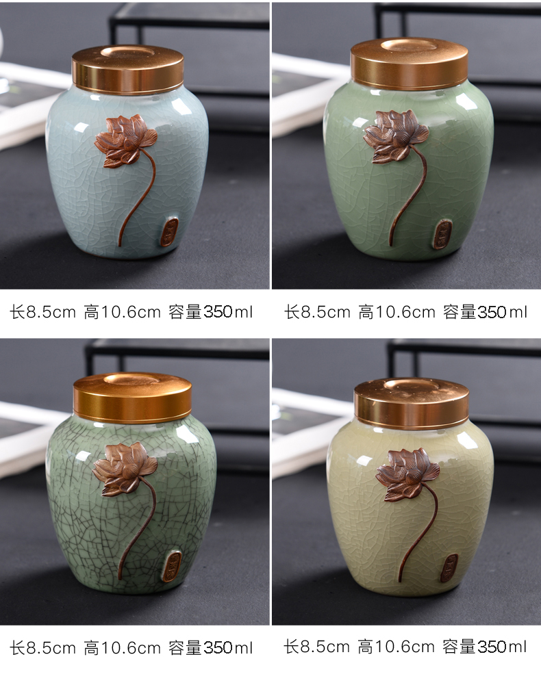 Elder brother up with ceramic purple sand tea caddy fixings seal storage canned tea pot pu 'er tea box box