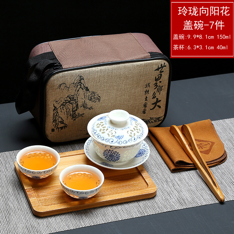 Teapot ceramic filter Teapot travel office small elegant tea set suit portable crack cup cup pot of tea tea set