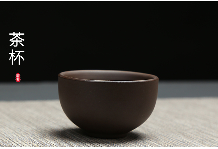 Violet arenaceous kung fu tea set combination coarse ceramic tea set undressed ore old xi shi purple clay pot of a complete set of tea cups teapot