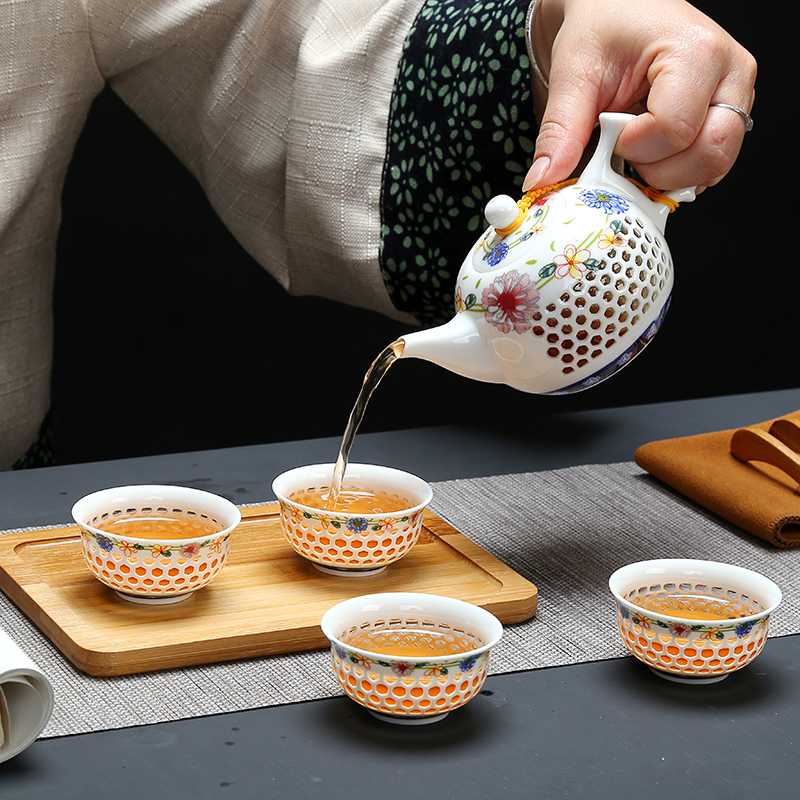 Travel tea set suit portable package household contracted small Japanese ceramic cups your up kung fu tea set dry tea tray