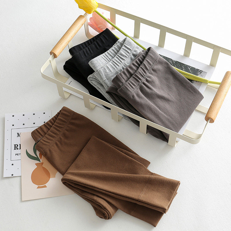 Girl Inside Hitch Pants Spring Autumn Outwear Children Foreign Pie Slim black pure cotton Korean version carrying CUHK Girl girl pants