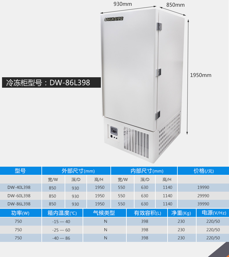 Hoa anh đào Sakura trừ-40 / -60 / -86 ° C tủ đông lạnh tủ lạnh phòng thí nghiệm tủ lạnh - Tủ đông tủ đông 100 lít