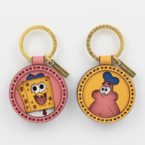 ZOOMON SPONGEBOB SQUAREPANTS send big star handmade car keychain lettering custom DIY cute Christmas birthday gift