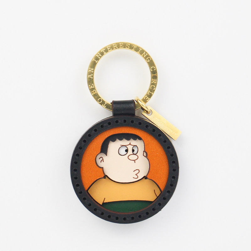 Handmade Cow Leather Fat Tiger Car Key Buckle Cartoon Pendant Lettering DIY Custom Gift Personality Small Crowdcreative