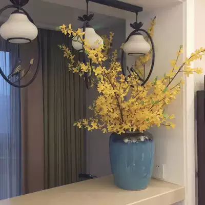 New Chinese ceramic vase decoration living room flower arrangement large floor-to-ceiling flower pot Jingdezhen simple modern Nordic home