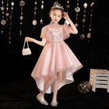 Детское элегантное элитное вечернее платье, наряд маленькой принцессы, наряд для музыкальных выступлений, детский подиумный костюм