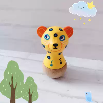 Spot French imported infant baby hand grab Mambo leopard sand bell sand hammer 12m 