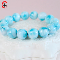  Natural boutique ice seed jade Dominican sea pattern stone Lalima pendant bracelet pendant No matter brand