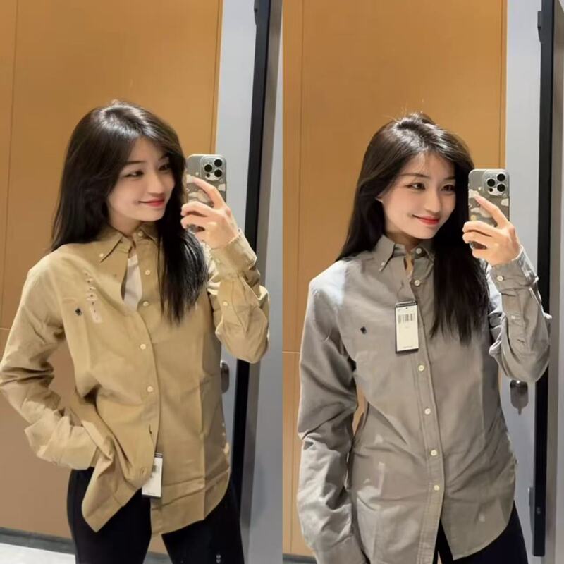 26 New Models of Ralph Lauren Pure Cotton Oxford Shirt with Pony Embroidery, Versatile for Spring and Autumn, Polo Collar Top