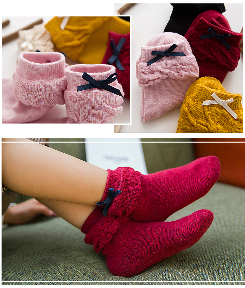 Cô gái vớ cotton mùa thu và mùa đông ống cho bé quần vớ
