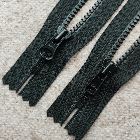 YKK黑色3号树脂闭尾短拉链羽绒服童装口袋衣领塑料齿裤脚服装配件