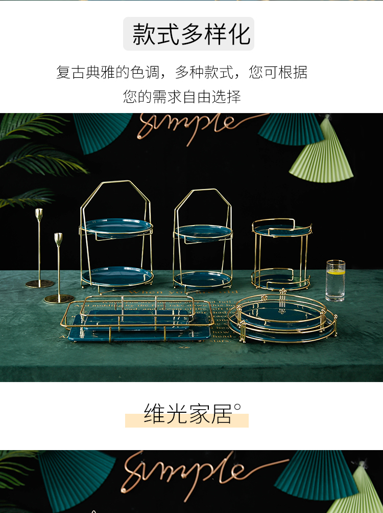 Double dessert table furnishing articles show ceramic cake tray was buffet tea wedding table afternoon tea heart