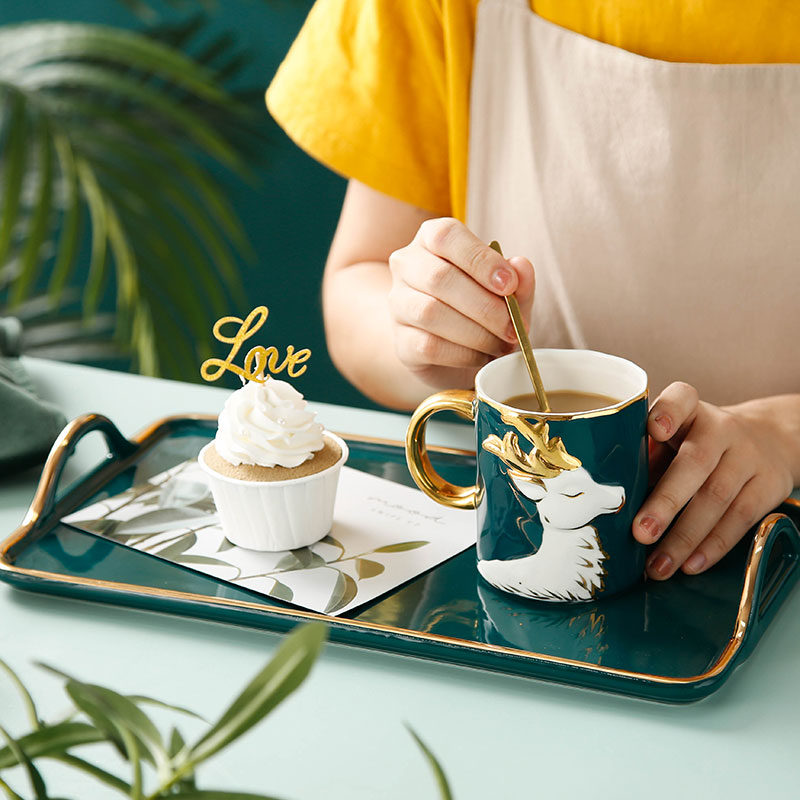 Pallet rectangle household ceramic tea cup for tea cup tray cake plate the receive plate paint tray