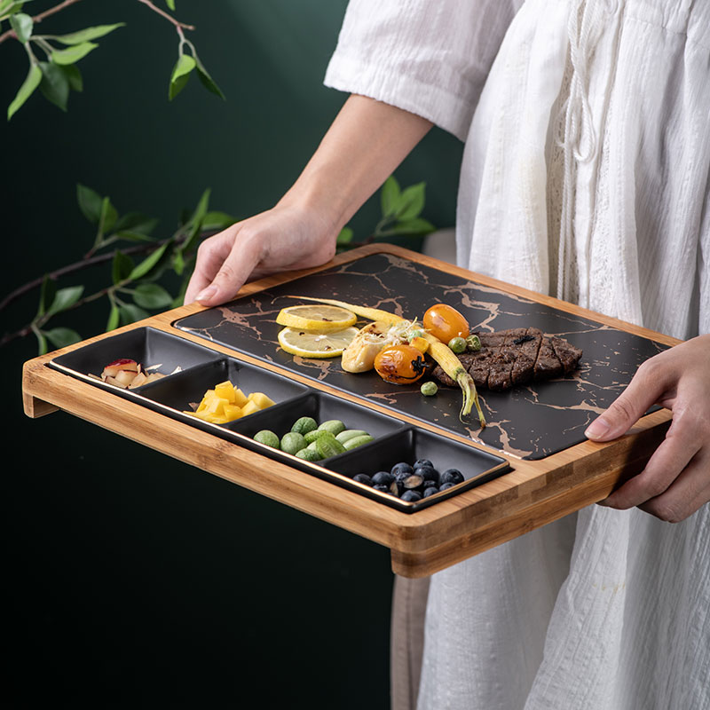 Creative steak knife and fork dish suits for home restaurant ceramic plate flat lovers beefsteak plate tableware