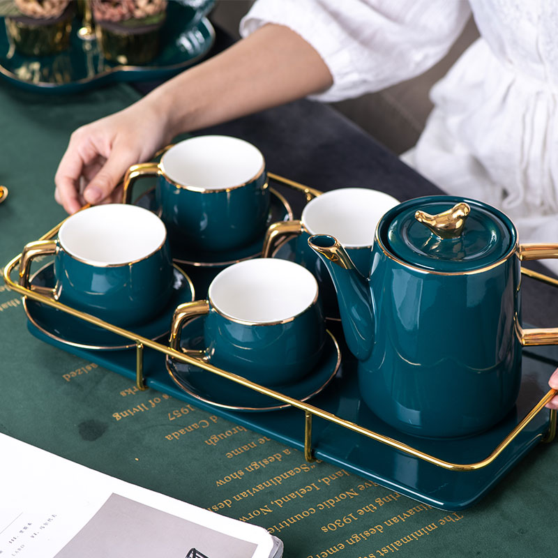 Coffee cup small European - style key-2 luxury contracted see colour and high - grade ceramic household English afternoon tea tea cup set