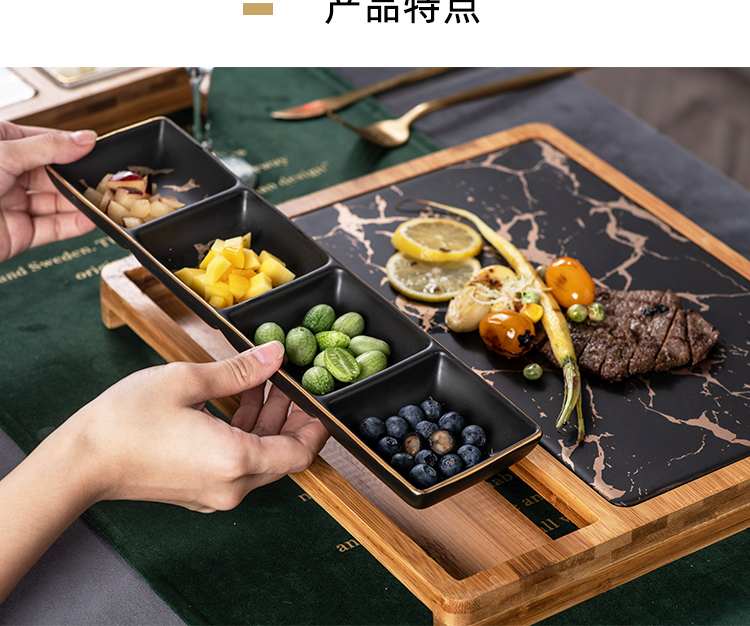 Creative steak knife and fork dish suits for home restaurant ceramic plate flat lovers beefsteak plate tableware