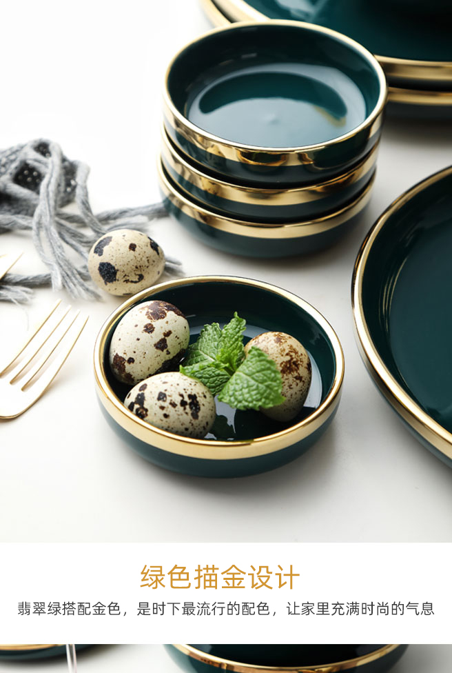Nordic ceramic bowl with malachite green up phnom penh single rice bowls to eat bowl soup dish plate combination