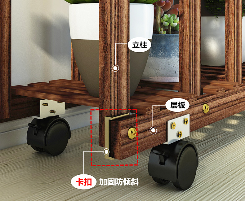 Kệ hoa gỗ đặc cực lớn nhiều tầng trong nhà phòng khách đặc biệt ban công giá xanh hàng hoa chậu không gian - Kệ tủ sách