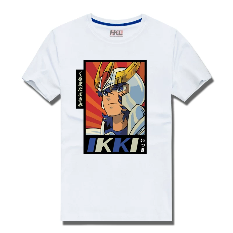 Китайский бренд Saint Seiya совместные футболки с короткими рукавами для мужчин и женщин Ikki Purple Dragon Glacier, стильный бренд, круглый вырез, чистый хлопок
